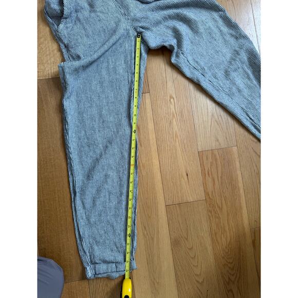 Max Studio Striped Linen Rayon Waist Tie High Waisted Pants - Picture 7 of 13